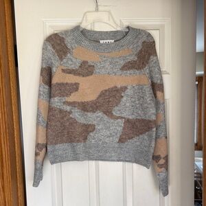 THML Camouflage Crew Neck Sweater - Gray, Brown, Tan